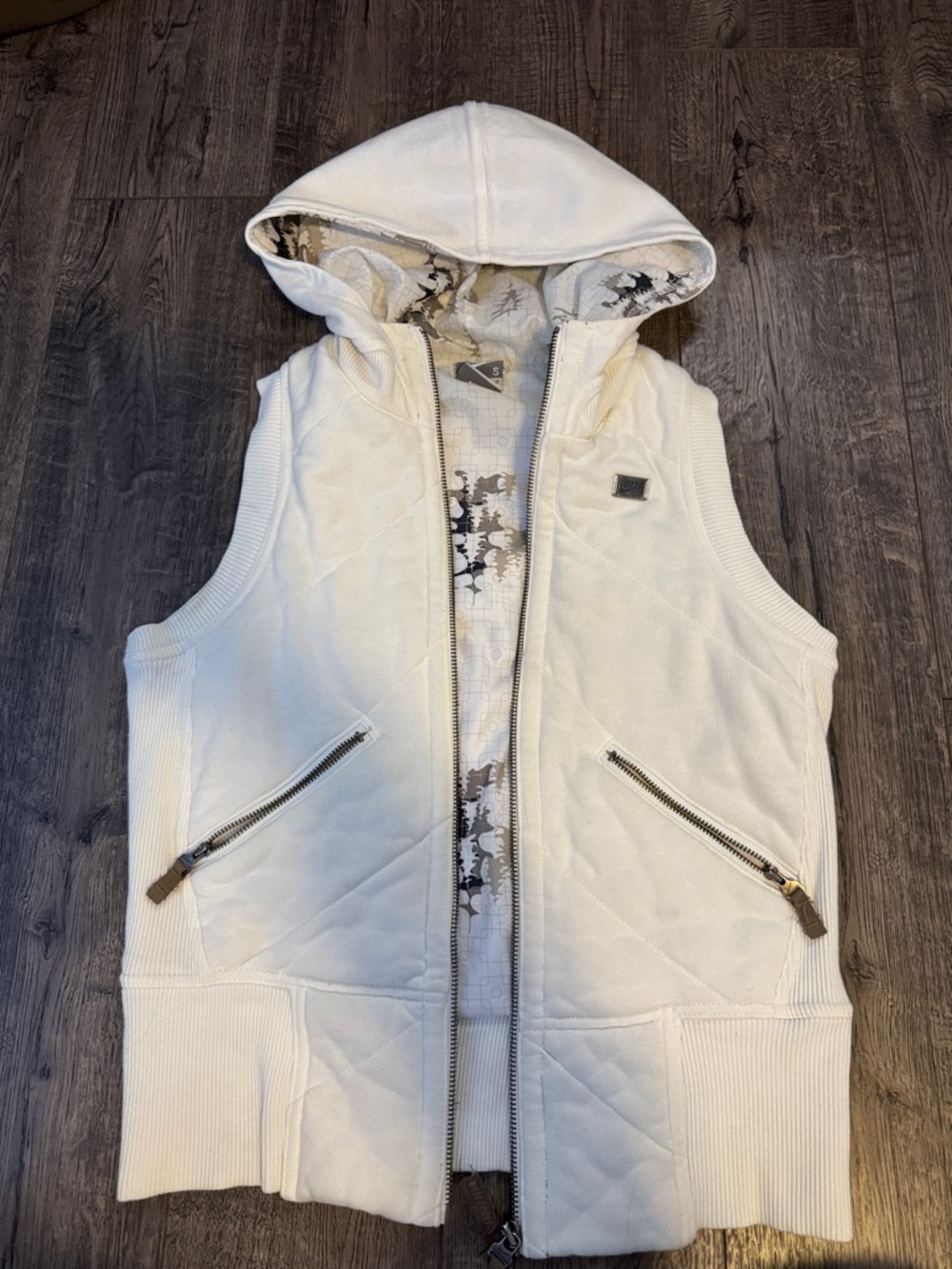 Nike White Hooded Quilted Vest
